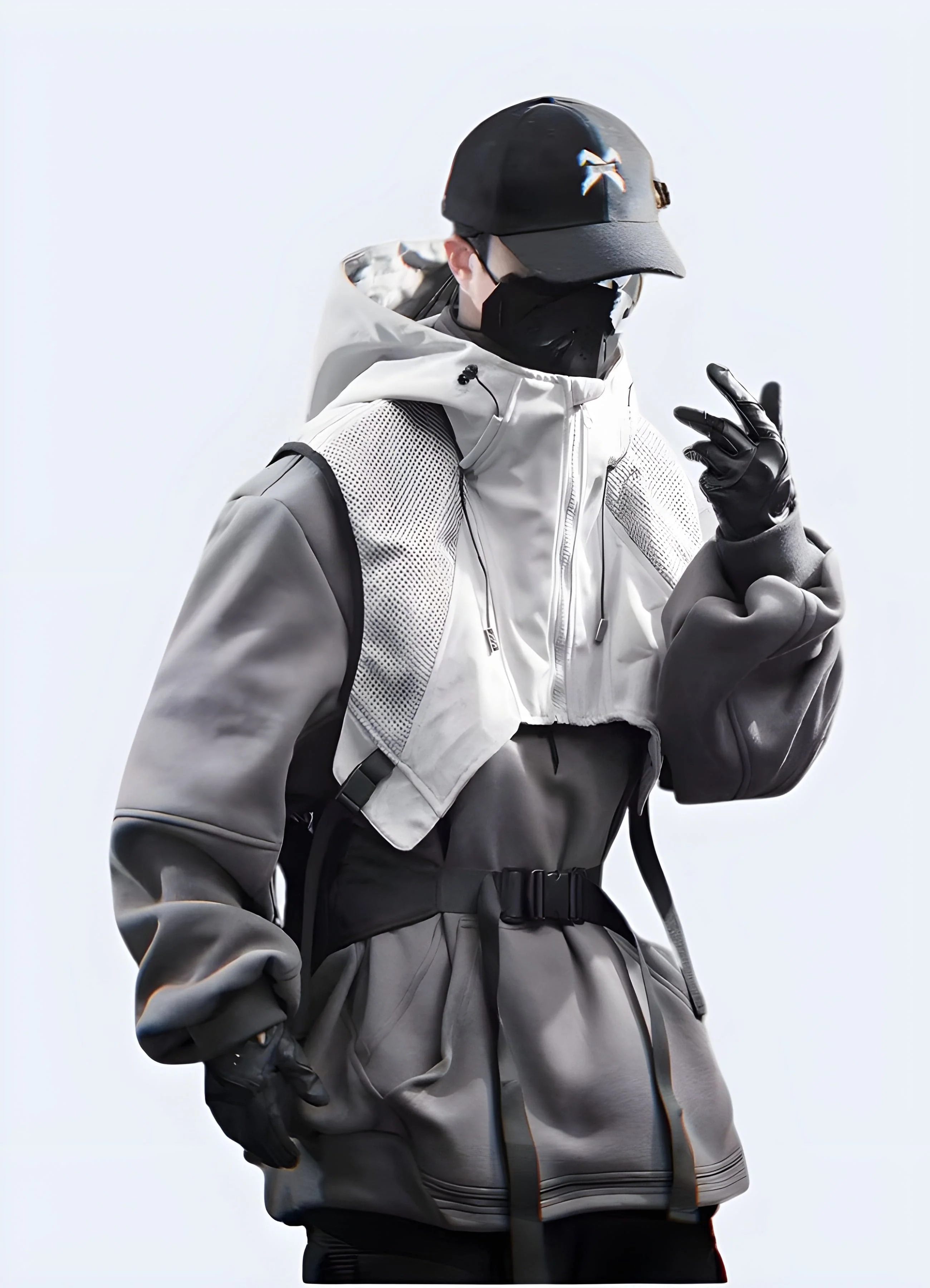 Black Tech Fleece Hoodie - Image 4