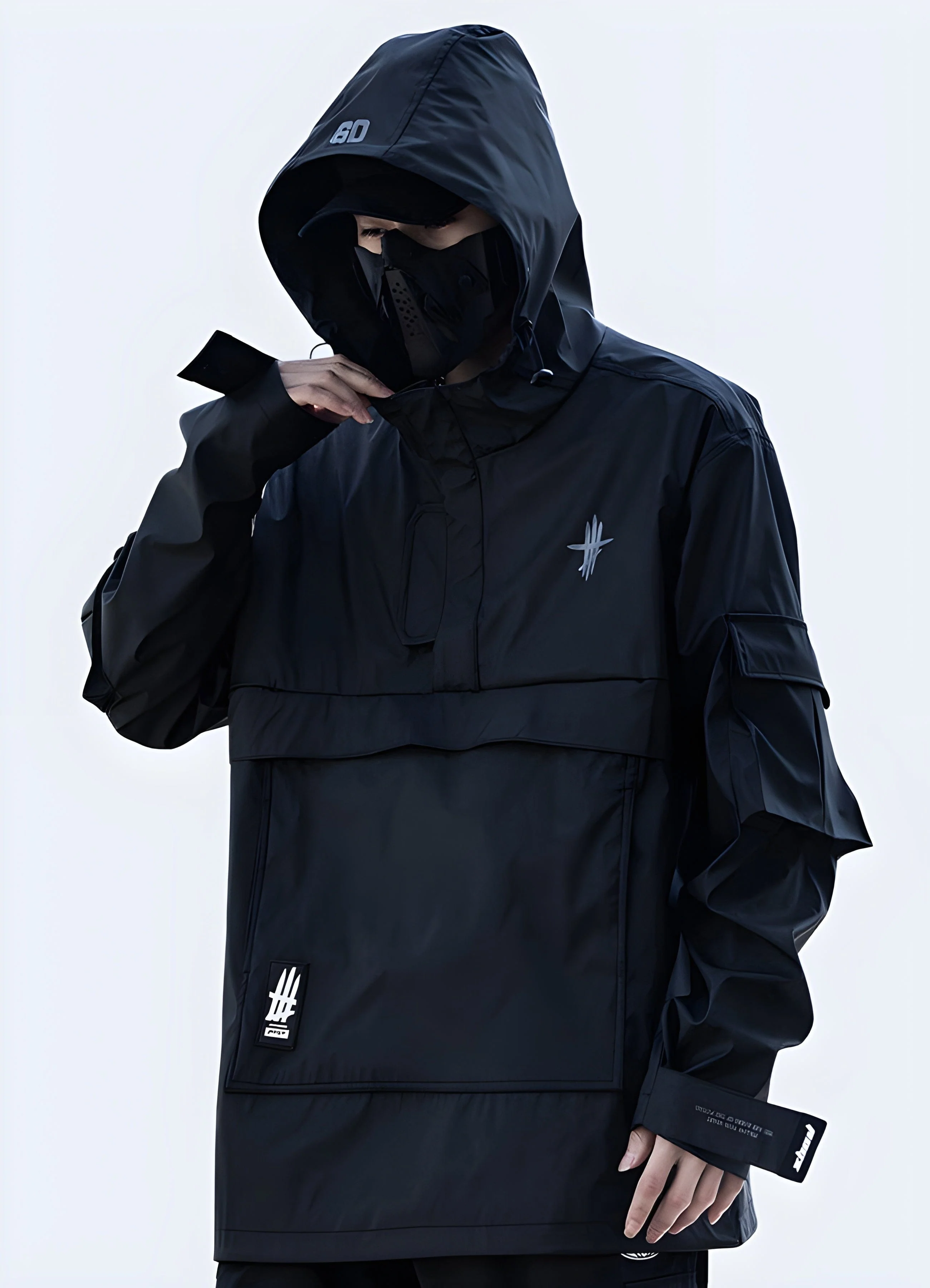 Black Techwear Windbreaker - Image 3