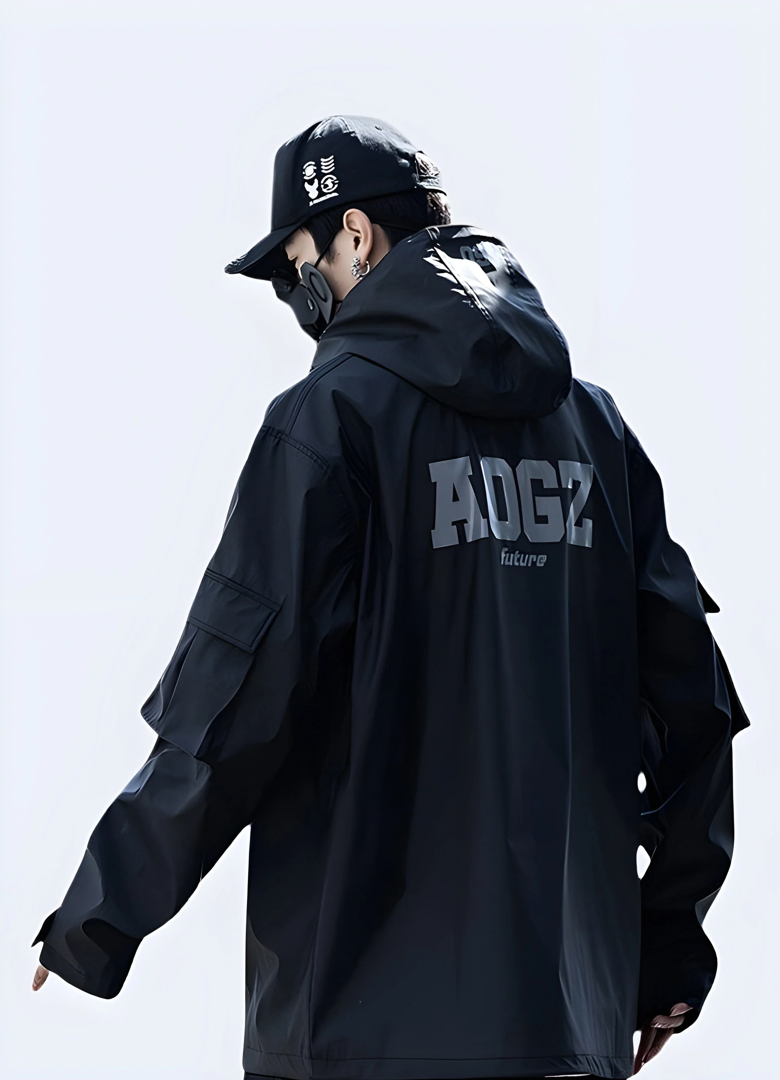 Black Techwear Windbreaker - Image 4